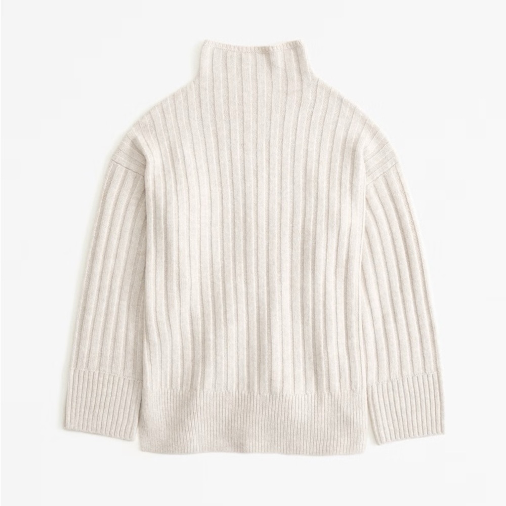A&F Long-Length Ribbed Funnel Neck Sweater